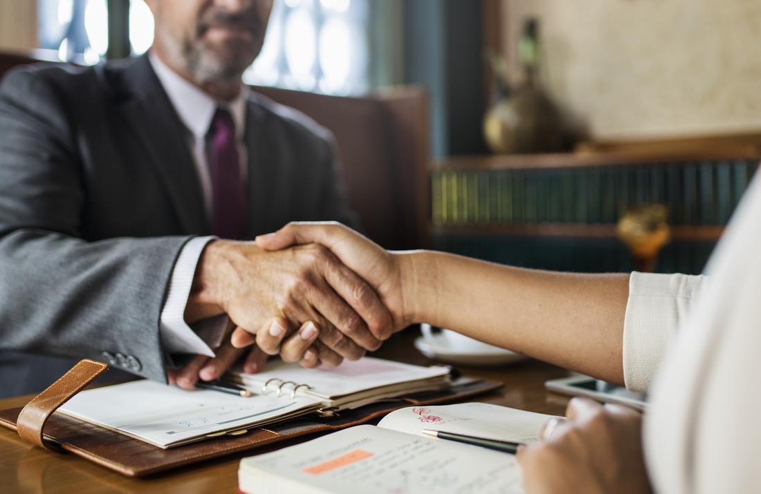 Attorney and client meeting in the firm's Bakersfield office